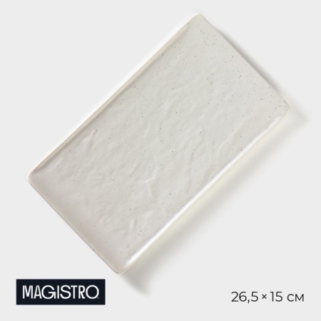 Porcelain dish for feeding Magistro Slate, 26.5 × 15 cm, white color