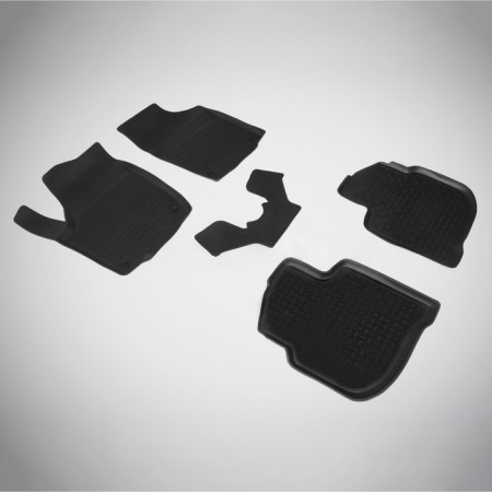 Rubber rugs with high side for Skoda Rapid, 2014-