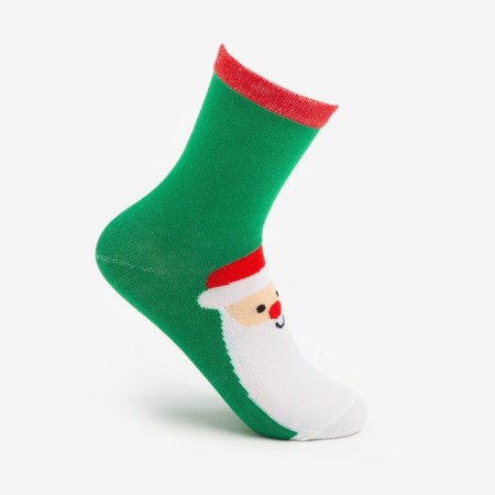 Women's socks "Frost red nose", green color, size 23-25