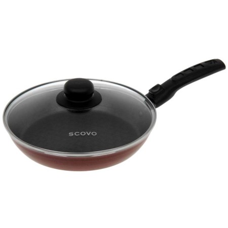 ALFA pan, d = 22 cm, removable handle, glass cover, anti -stick coating, burgundy color-2