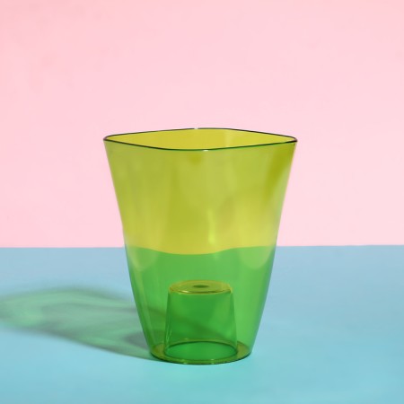 Pot for orchids, 1.5 l, 13 × 17 cm, plastic, transparent green