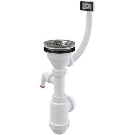 ALCAPLAST A447P-DN50/40 siphon siphon, with a stainless steel grille. became DN115mm, corrugation and fitting 5075