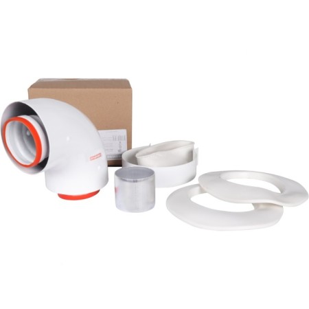 The chimney element Rommer RCA-6010-210190, initial section, D = 60/100 mm, 90 °, clamp, sleeve-4