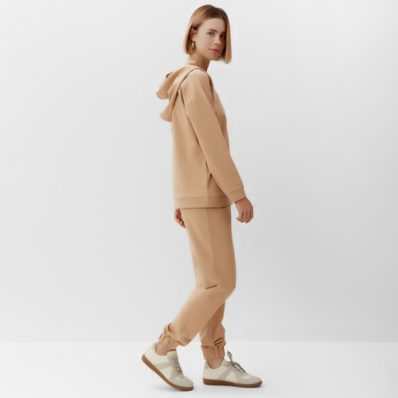 Women's costume (sweatshirt, trousers) minku: casual collection beige color, size 42-1