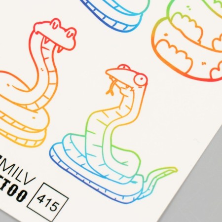 Tattoo on the body "Multi -colored snakes" 10x15 cm-2