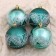 Set of balls plastic D-8 cm, 6 pcs "Snow feathers" green