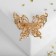 Brooch "Butterfly", beige color in gold