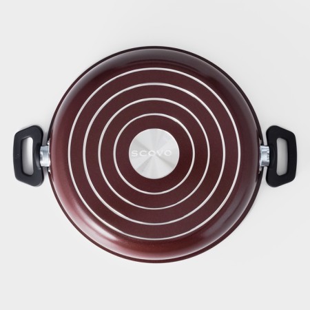 Form "Expert", 3.5 l, d = 26 cm, glass cover, plastic handles, anti -stick coating, burgundy color-3
