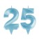 Candle in the cake jubilee "line" (set 2 in 1), number 25 /52, blue metallic, 6.5 cm