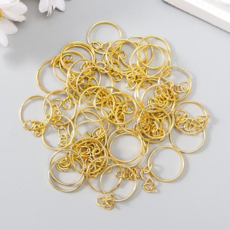 The basis for the key fob Ring metal with a gold chain 1.8x1.8 cm set 40 pcs-1