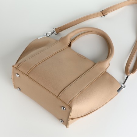 Bag Female Tout with zipper, beige color-7