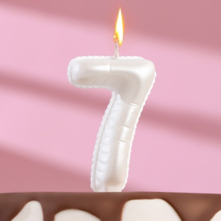 Candle in the "balls" cake, number "7", pearl, 5.5 cm