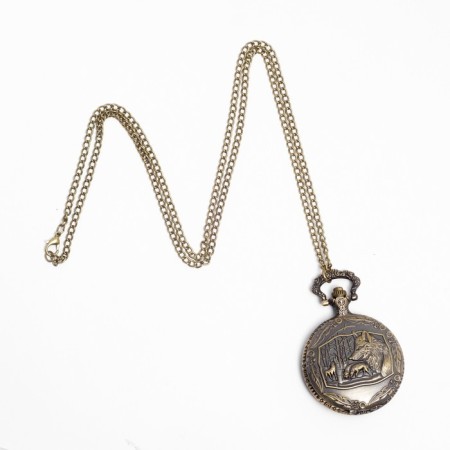 Pocket watches "Wolf", quartz, chain L-40 cm, D-4.5 cm-3