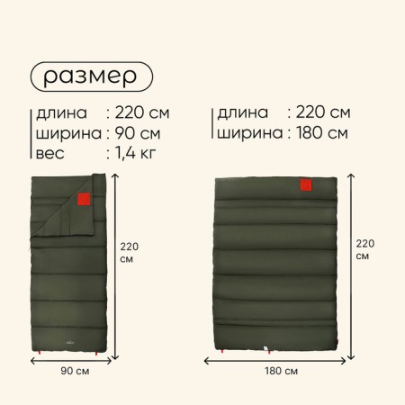 Maclay Camping Summer sleeping bag, blanket, 2 layers, right, 220x90 cm, +10/ +25 ° C-2