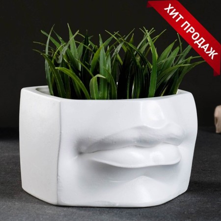 Kashpo - organizer "David's lips" white, 16x11.5x16cm
