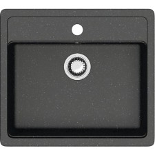 Мойка кухонная из камня ZETT lab. 9/Q4, 570x505x200 мм, матовая, врезная, черная
