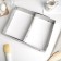 The uniform for baking muffins and cakes with size adjustment, 18.5 × 28 - 34 × 54 cm, height 5 cm, chrome -colored color