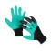 Garden gloves, nylon "shrews", with latex impregnation, with claws, size 10, green, Greengo