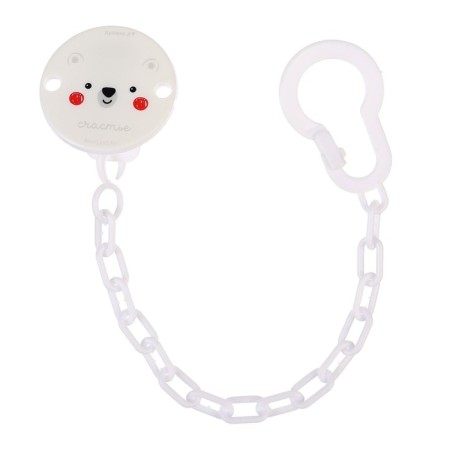 Holder for the nipple - dummy "Bear", New Year, on the chain, white color, gift packaging, crumb I-7