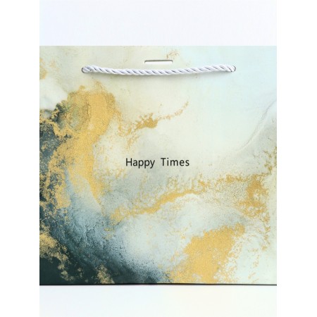 Gift laminated "marble", blue with a bow, 25 x 20 x 12 cm-3