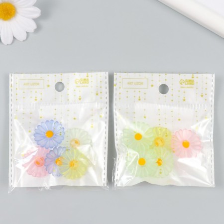 Button plastic for creativity "Chamomile" mix 2.5x2.5x1.6 cm-4