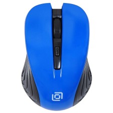 Мышь Оклик 545MW черный/синий оптическая (1600dpi) беспроводная USB для ноутбука (4but)