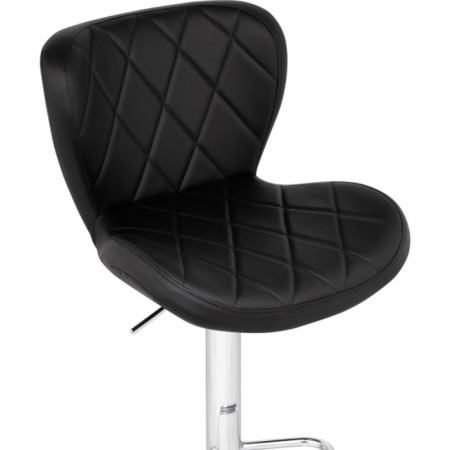 Barrier stool Porch metal/eco -leather, chrome/black 47x53x89 cm-4