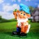 Garden figure "Dwarf with squirrel" 17x25x39cm