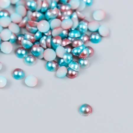 Decor "Semiobusins ​​and rhinestones. Blue gradient" d = 4 mm 10 g 200 pcs 5x2.5 cm-1