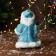 Santa Claus "In a patterned fur coat with a Christmas tree" 19 cm, blue