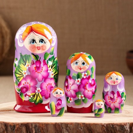 Matryoshka 5 puppet "Eva Spring" 14-15 cm, manual painting
