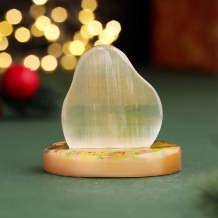 Souvenir "Snake for Health! 2025", Selenite, 6x6x4.5 cm-1