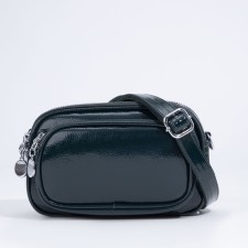 Bag Cross-Bodi with a zipper, green color