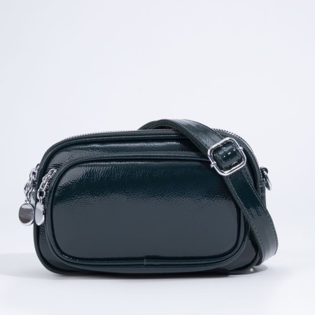 Bag Cross-Bodi with a zipper, green color