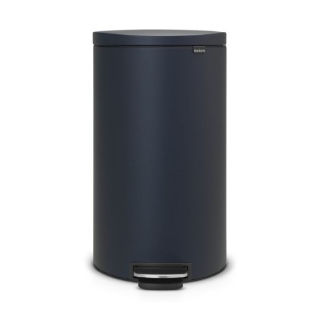 Garbage bucket Brabantia Flatback+, with a pedal, mineral blue color, 30 liters