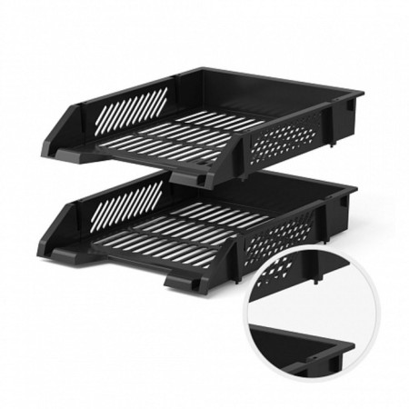 Paper tray horizontal Erichkrause Classic, mesh, black-1