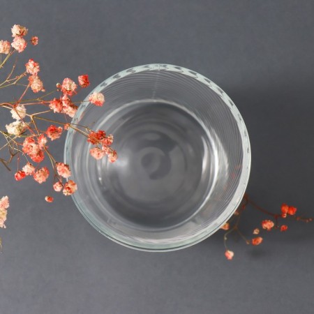 Bank for candles glass "leaves" transparent 350 ml 8.5x8.5x10 cm-3