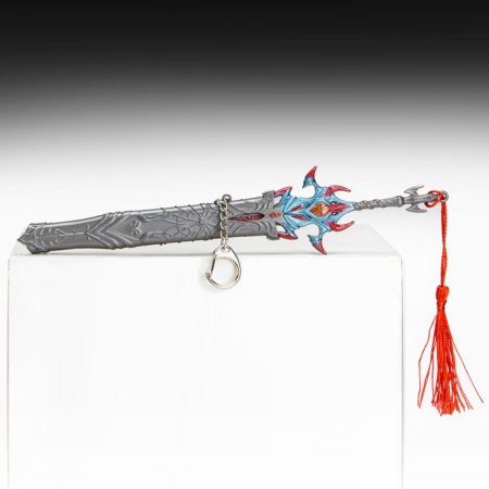 Souvenir weapon suspended mini "Asura sword", keychain, 21 cm, silver with red-2