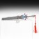 Souvenir weapon suspended mini "Asura sword", keychain, 21 cm, silver with red