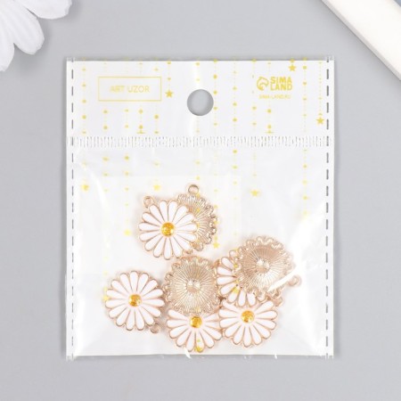 Decor for creativity Metal, enamel "Chamomile Lush" 2x1.8 cm-5