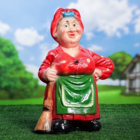 Garden figure "Mother -in -law with a broom average" 59x40x25cm mix-3