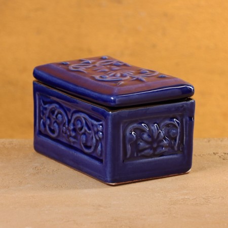 Rishtan ceramics "Aktash" Blue, 12x7cm-1