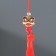 Textile suspension, metal "Chinese lion" red 1x1.2x10 cm