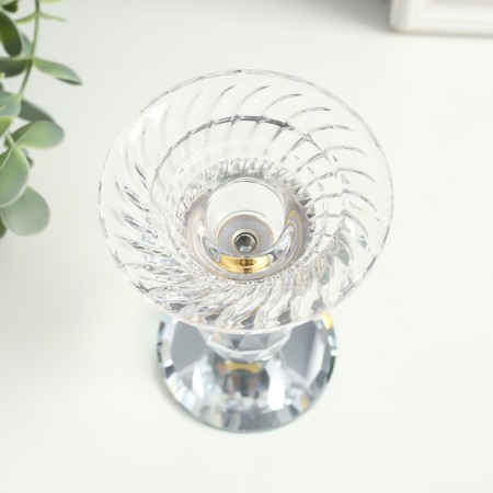 Glass of Glass for 1 candle "Elisius" oval leg 9x9x13 cm-2