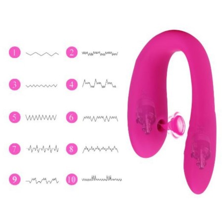 Vibrator for steam ok-hoods, with vacuum-wave clitoris stimulation, 10 modes, du, pink-6