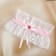 Garter for the bride "Elites", white-pink
