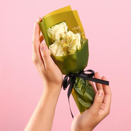 Bouquet of soap roses, white-5