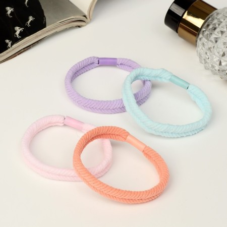 Hair elastic band "Mahrushka Elite" weaving spikelet color, 5 cm, mix-1