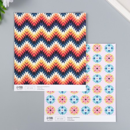 Scrapbooking paper bilateral "illusion" density 180 g 15.5x17 cm-1