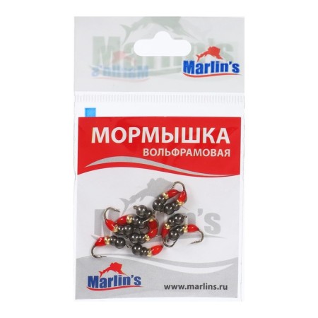 Mormyshka Wolfram Marlin’s Murash No. 3, 4 mm, 1 g, color gold, black, 10 pcs.-1